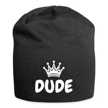 Dude Krone Hip Hop Rap Street Art (white) - Jersey Beanie - black - Front
