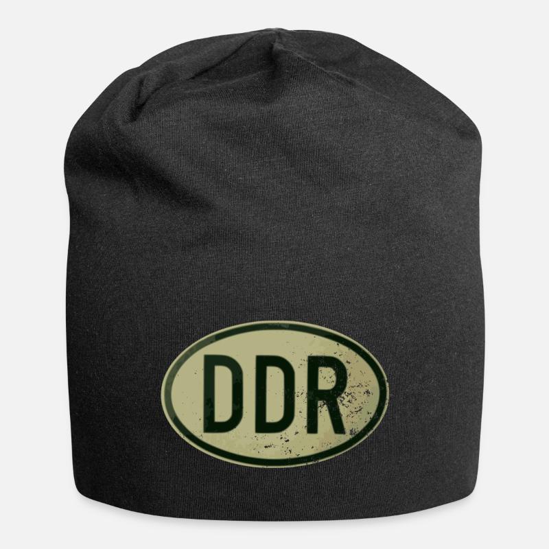 DDR - Retro - Ostalgie - Jersey-Beanie - Schwarz