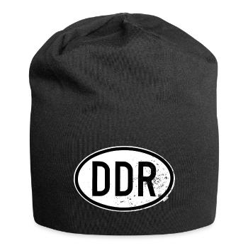 DDR - Retro - Ostdeutschland - Jersey-Beanie - Schwarz - Vorne