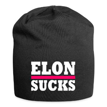 Elon sucks - Jersey-Beanie - Schwarz - Vorne