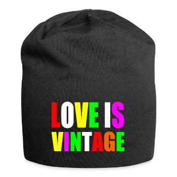 Love is vintage - Jersey-Beanie - Schwarz - Vorne
