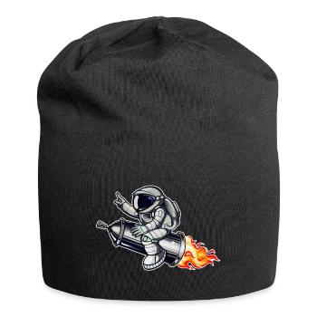 Graffiti astronaute avec fusée à bombe aérosol - Bonnet en jersey - noir - Devant