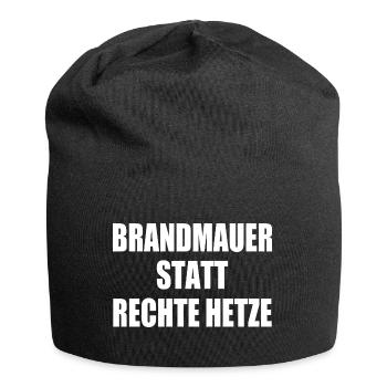 brandmauer statt rechte hetze - Jersey-Beanie - Schwarz - Vorne