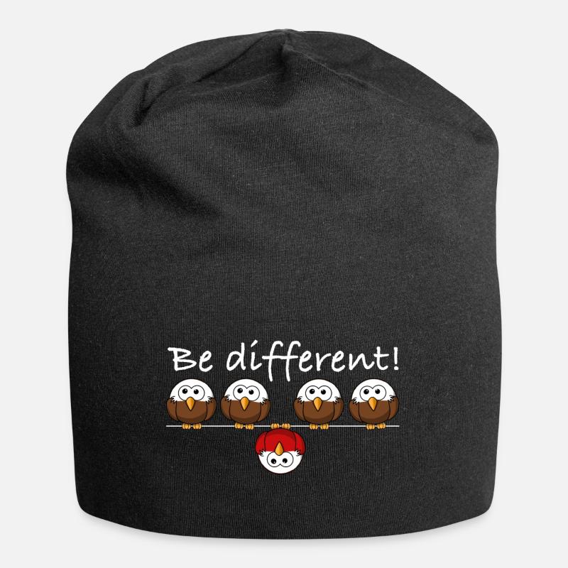 Sei anders | lustige Sprüche, lustige Bilder, Fun - Jersey-Beanie - Schwarz