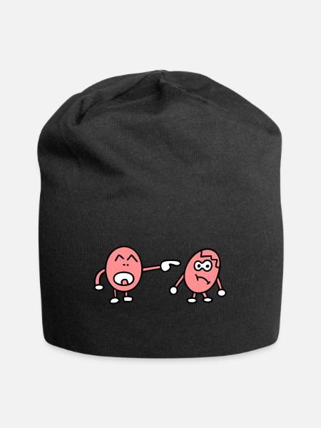 Witzige Eierköpfe - Jersey-Beanie - Schwarz