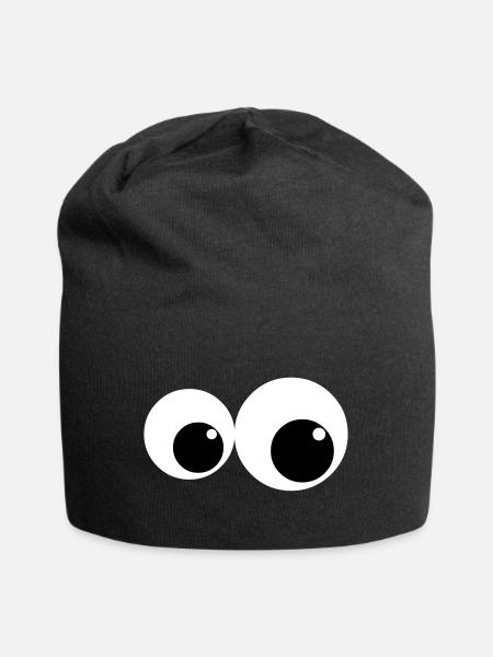 eyes2 - Jersey Beanie - black