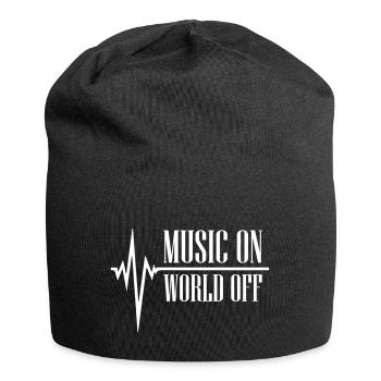 Heart Beat Music On World Off - Jersey-Beanie - Schwarz - Vorne