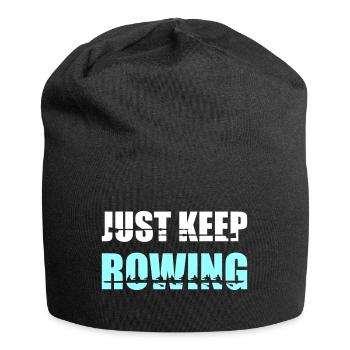Rudern, Ruderer, Ruderteam - Just keep rowing - Jersey-Beanie - Schwarz - Vorne
