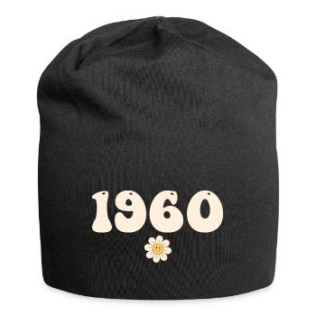1960 - Cadeau né en 1960 - Bonnet en jersey - noir - Devant
