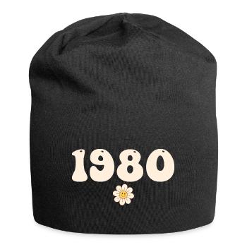 1980 - Cadeau né en 1980 - Bonnet en jersey - noir - Devant