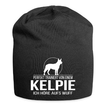 KELPIE ich höre aufs wuff - Jersey-Beanie - Schwarz - Vorne