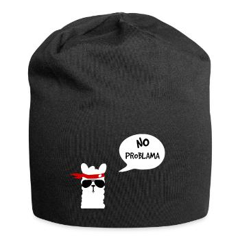 No Problama Lama weiss - Jersey-Beanie - Schwarz - Vorne