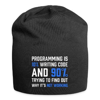 Programmeur-cadeau "La programmation, c'est l'écriture de code à 10%" - Bonnet en jersey - noir - Devant