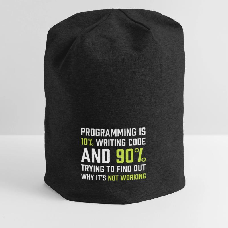 Die Programmierung besteht zu 10% aus dem Schreiben von Code | Programmierer Geschenk Jersey-Beanie