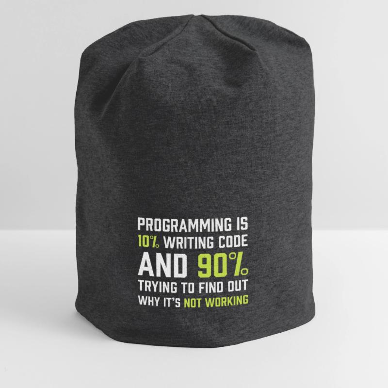Die Programmierung besteht zu 10% aus dem Schreiben von Code | Programmierer Geschenk Jersey-Beanie