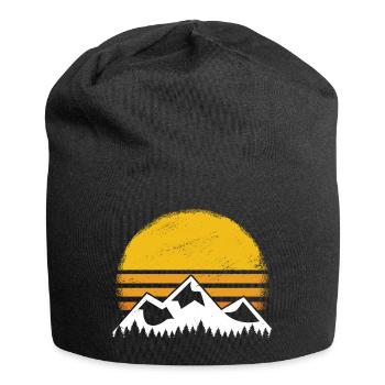 Vintage Mountain Retro - Jersey Beanie - black - Front