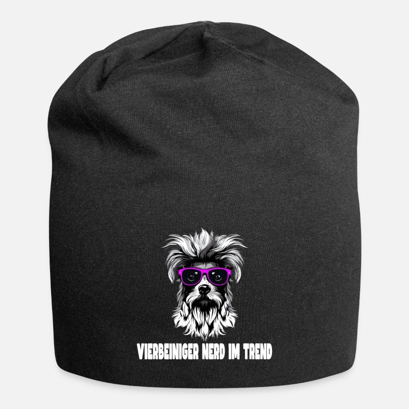 Lustiges Hunde Design - Jersey-Beanie - Schwarz