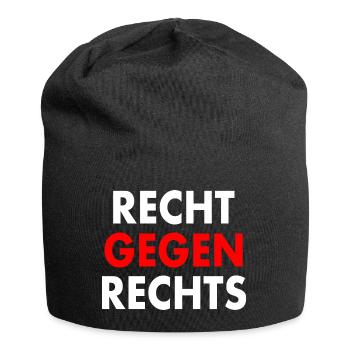 Recht gegen rechts - Jersey-Beanie - Schwarz - Vorne