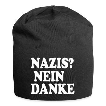 Nazis nein danke - Jersey-Beanie - Schwarz - Vorne