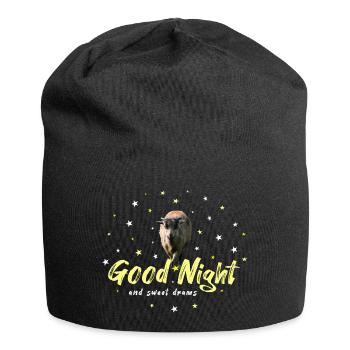 Schaf gute Nacht Schlafshirt - Jersey-Beanie - Schwarz - Vorne
