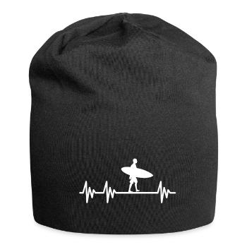 Surfer surfing surfing surfing waves - Jersey Beanie - black - Front