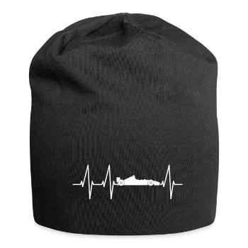 Motorsport Rennwagen Formel Herzschlag - Jersey-Beanie - Schwarz - Vorne