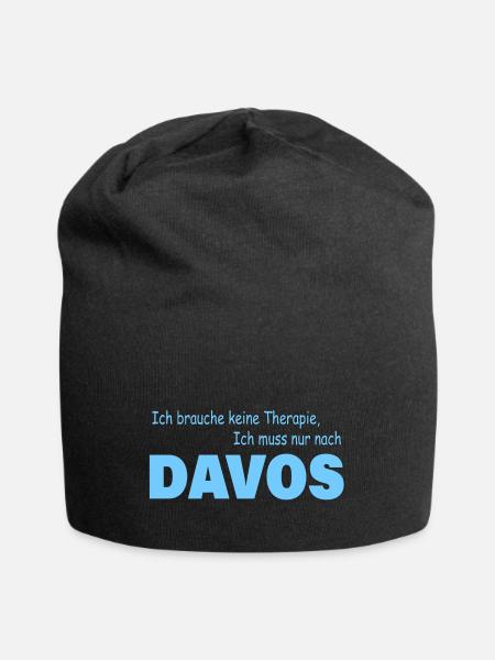Therapie DAVOS - Jersey-Beanie - Schwarz