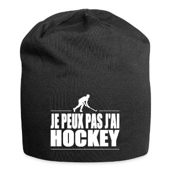 Je peux pas j'ai hockey - Bonnet en jersey - noir - Devant