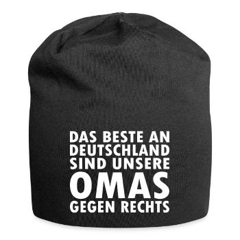 omas gegen rechts - Jersey-Beanie - Schwarz - Vorne