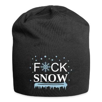 Ich hasse Schnee, ich hasse Winter - Fuck Snow - Jersey-Beanie - Schwarz - Vorne
