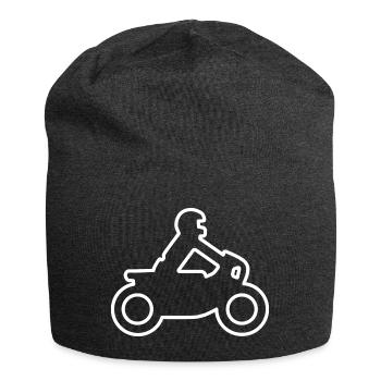 Motorcycle contour (white) - Jersey Beanie - charcoal grey - Front