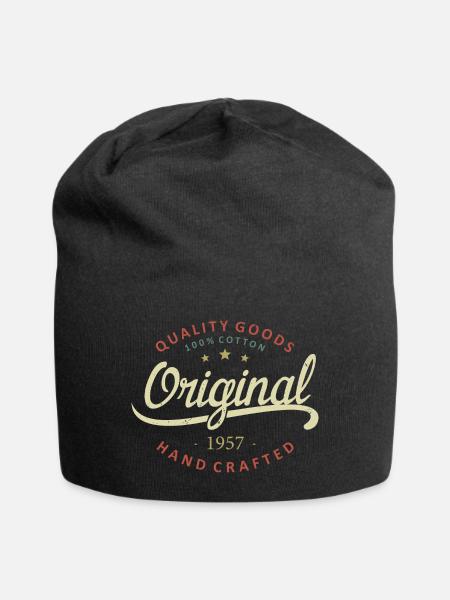 Original 1957 Geburtstagsgeschenk 1957 - Jersey-Beanie - Schwarz