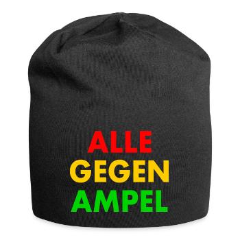 Alle gegen ampel - Jersey-Beanie - Schwarz - Vorne