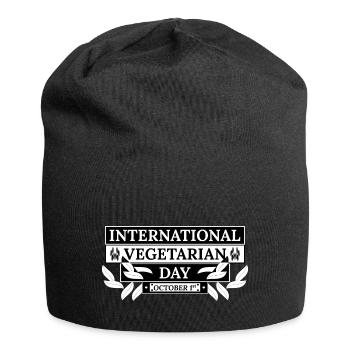 Internationaler Tag der Vegetarier, 1. Oktober - Jersey-Beanie - Schwarz - Vorne