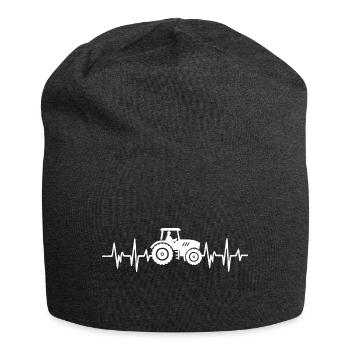 Heartbeat - Tractor - Farmer - Farmer - Jersey Beanie - charcoal grey - Front