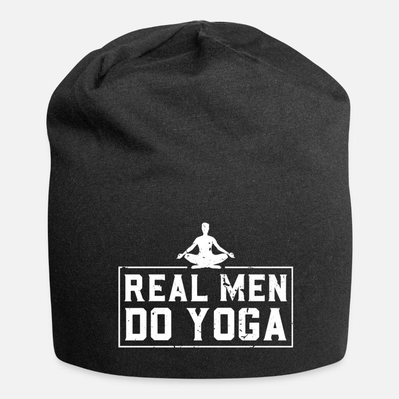 Real men do yoga - Jersey-Beanie - Schwarz