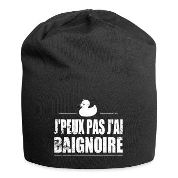 J'peux pas j'ai baignoire - Bonnet en jersey - noir - Devant