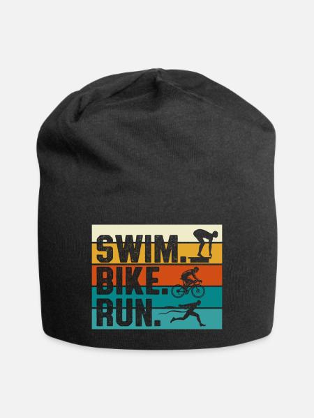 Swim Bike Run Triathlon - Jersey-Beanie - Schwarz