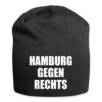 hamburg gegen rechts - Jersey-Beanie - Schwarz - Vorne