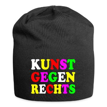 Kunst gegen rechts - Jersey-Beanie - Schwarz - Vorne