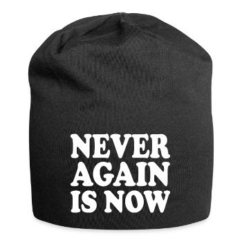 Never again is now - Jersey-Beanie - Schwarz - Vorne