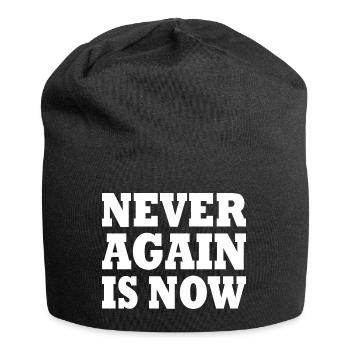 Never again is now - Jersey-Beanie - Schwarz - Vorne