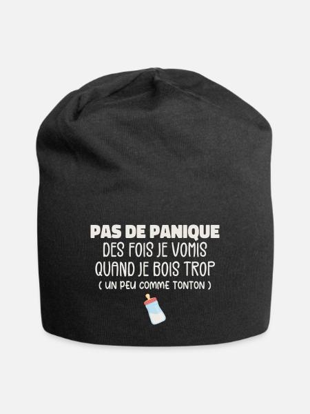 Bébé Cadeau Je Bois Trop Humour Tonton Cadeau - Bonnet en jersey - noir