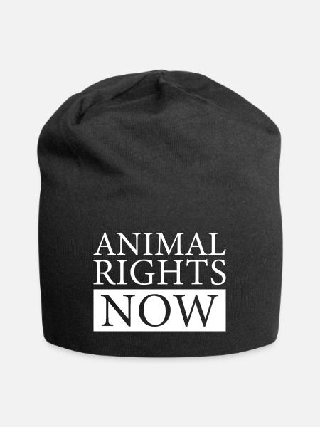 ANIMAL RIGHTS NOW - Jersey Beanie - black