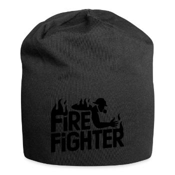 Fire fighter - Cool Hero Logo - Jersey-Beanie - Schwarz - Vorne