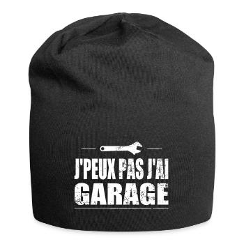 J'peux pas j'ai garage - Bonnet en jersey - noir - Devant