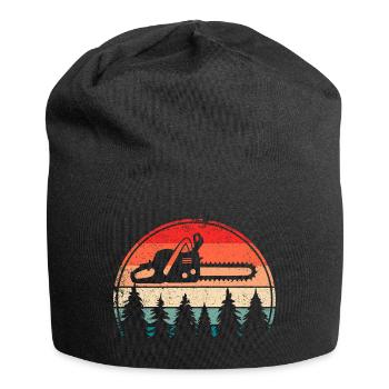 Bûcheron Tronçonneuse Forestier Forestier Tronçonneuse Forêt - Bonnet en jersey - noir - Devant