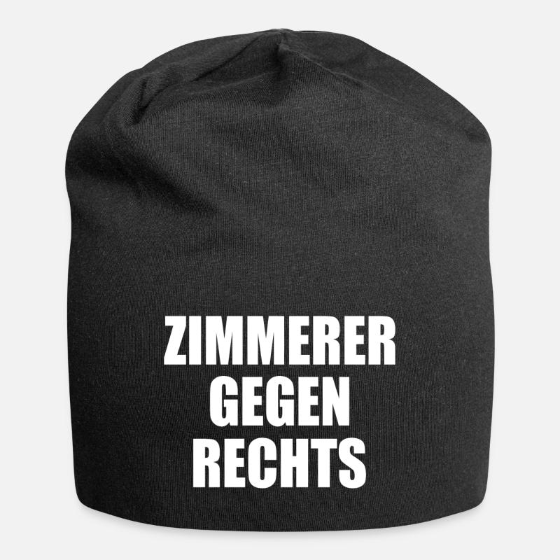Zimmerer gegen rechts - Jersey-Beanie - Schwarz