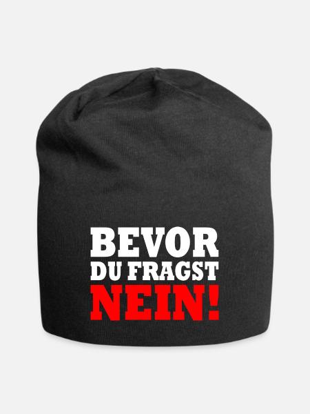 Bevor du fragst nein - Jersey-Beanie - Schwarz