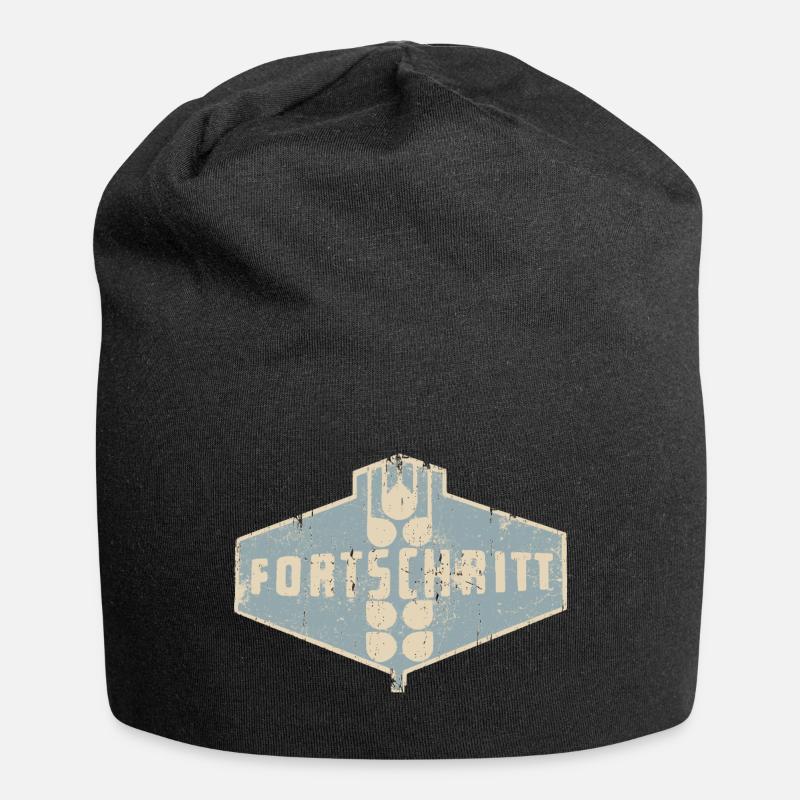 FORTSCHRITT - Retro - Ostalgie - DDR - Jersey-Beanie - Schwarz